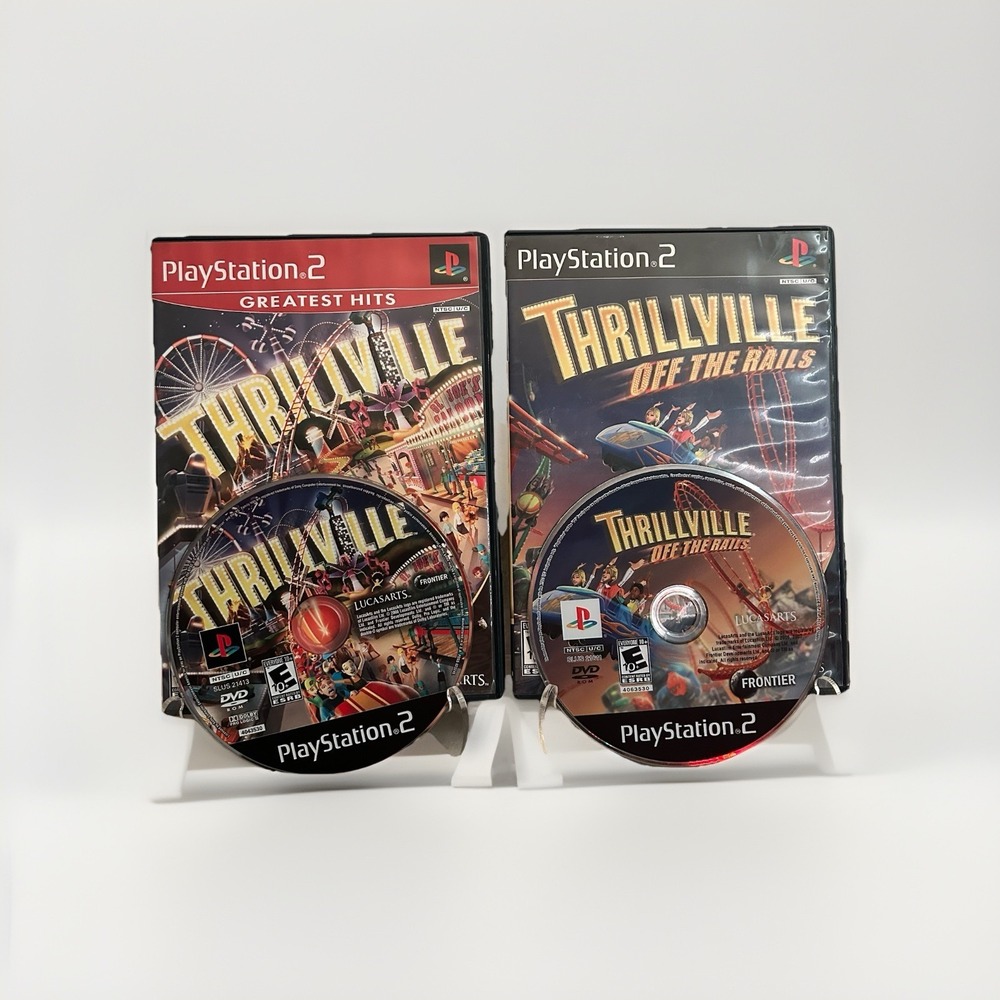 Thrillville & Thrillville Off The Rails PS2 Bundle Lot Of 2. CIB Tested